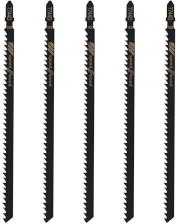 Lot de 5 lames de scie sauteuse T744D 180 mm pour bois, métal, tuyaux en plastique, congelés