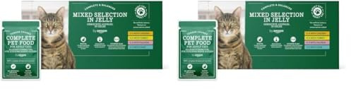 by Amazon Aliment Complet pour Chats Adultes, Sélection Mixte en Gelée, 4.8 kg, 48 Lot de 200g