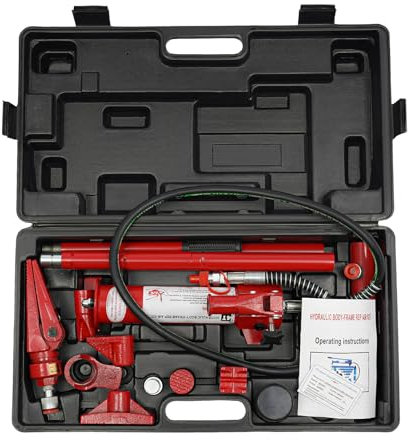 Oxylonty Hydraulischer geteilter Wagenheber, 4T Hydraulischer Wagenheber Reparatur Bausätze mit Handpumpe, für Autowerkstätten (Rot)