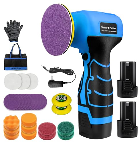 Cordless Sander, 3 Palm Sander with 2Pcs 16.8V 3.0Ah Batteries, 3500RPM Mini Polisher, 30 Accessories Sanders Tool for Sanding/Polishing/Waxing/Cleaning