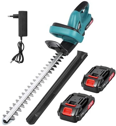 Tagliasiepi a Batteria 21V,Taglia Siepi da Giardino a Batteria con 2 Batterie 2000 mAh, Lama 51 cm, Tagliasiepi Elettrico Senza Fili per Siepi e Arbusti
