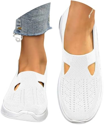 Zapatillas Ortopedicas Mujer Verano Zapatillas sin Cordones para Caminar Comodos y Ligeros Sandalias Palas Transpirables y Antideslizantes Zapatos de Diabéticos Entrenamiento Deportivas Malla Deporte