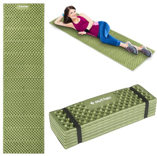 Outtec® Tapis de Sol Pliable EVA pour Touristes, Tentes et Dormir, 180 x 57 cm, 1 cm d'Épaisseur, Gris, 400 g