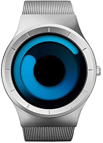 rorios Herren Uhren Sportuhr mit Mesh Armband Kreative Swirl Zifferblatt Armbanduhr Männer Analoger Quarzuhr