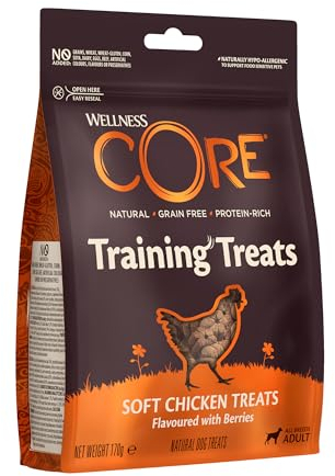 Wellness CORE Training Treats Huhn & Beeren, 170 g, sanfte Hundeleckerli, ohne Zuckerzusatz, getreidefrei, mit hohem Fleischanteil, perfekt fürs Training