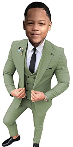 Costume de mariage formel pour garçon - Blazer et pantalon - Blazer à un bouton - Pantalon pour enfants, sauge, 16 ans