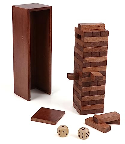 KABENFIS 54 PCS 30cm Wooden Stacking Toys Large Building Blocks Tower Balancing Game with Box