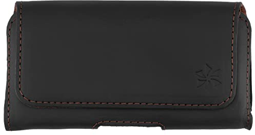 honju Horizon Echtleder Gürtel-Tasche für Google Pixel 10a/10/10 Pro/-XL/10 Pro Fold & 9a/9/9 Pro/9 Pro XL [Echtes Rindsleder, Handy-Tasche mit Gürtelschlaufe, Magnetverschluss] schwarz