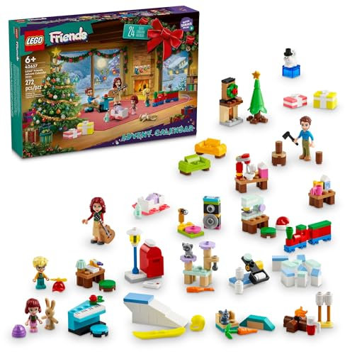 LEGO Friends Adventskalender 2024 für Kinder – Weihnachts-Adventskalender mit Mini-Builds & 5 Minifiguren, ab 6 Jahren, Kinderspielzeug für Mädchen & Jungen, Geschenkideen für Feiertage – 42637