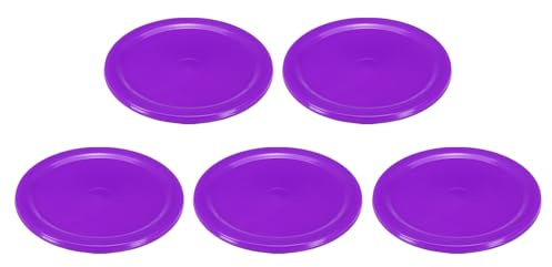 PATIKIL Air Hockey Pucks 2.5 Inch, 5Pcs Air Hockey Heavy Replacement Pucks for Game Tables Equipment Accessories, Purple