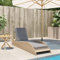 Faroom Sonnenliege für 2 Personen 3-Fach Verstellbar Polyrattan Doppelliege Wetterfest Sonnenbett Outdoor Bett Polyrattan Liegestuhl Garten Relaxliege 60x205x73 cm Beige,Hellgrau