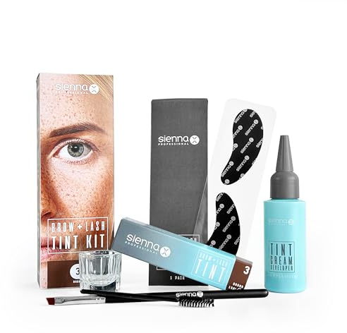 Sienna X Brow & Tint Kit Box- Eyebrow Tint Kits, 2-in-1 Tint Kit, Eyelash and Eyebrow Tint Kit- long-lasting 6 weeks results. Ultimate solution for perfectly tinted eyebrows and lashes (Brown)