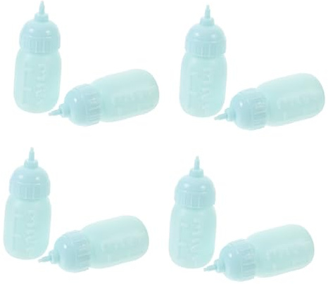 SUPVOX 10 Pièces Mini Bouteille De Poupée Biberons De Poupée Bouteilles De Jus De Bébé Jouets pour Enfants Bébé Les Faux Biberon Plastique Sky-Blue