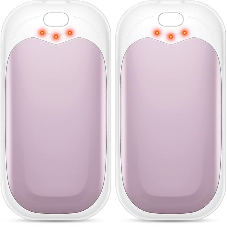 gabless Handwärmer Wiederaufladbar 2er, Elektrisch Handwärmer USB Tragbarer Handwärmers im Taschenformat mit 3 Wärmestufen, Schnell aufheizendes Taschenwärmer Tolles Geschenk für Männer und Frauen