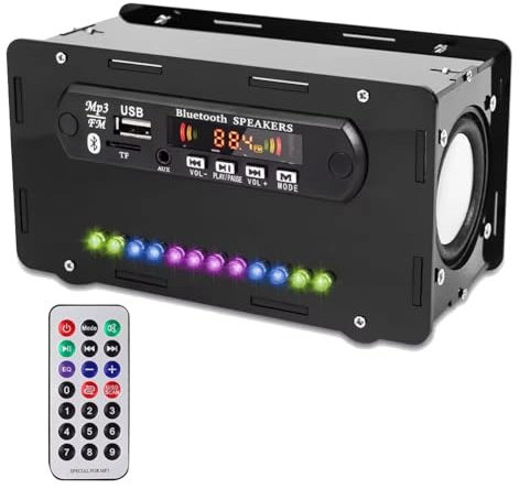 Uikdjgu DIY Bluetooth Speaker Kit LED FM Radio USB Home Sound Amplifier with Digital Display Soldering Project Practice