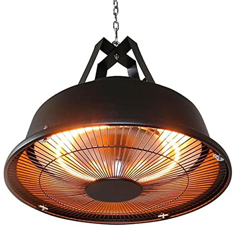 MaxxGarden Chauffage Exterieur Terrasse - Radiateur Électrique Suspendu - Chauffage Infrarouge Plafond - Chaleur à 360° - Montage Facile - Appareils de Chauffage Extérieur - Noir