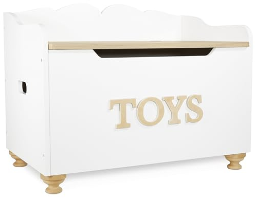 Le Toy Van - Kids Toy Box for Kids Toys White Wooden - Storage Box with Lid for Toddler Toys - Wooden Toy Chest - Age 3 Years +