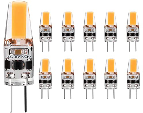 3W G4 LED Lampen, G4 LED Leuchtmittel 4000K Neutralweiß LED Birnen Glühbirne Ersatz für 30W Halogenlampen 12-24V AC/DC 360°Abstrahlwinkel Kein Flackern Dimmbar Energiesparlampe,10er Pack