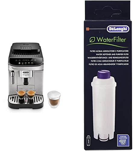 De'Longhi Magnifica Evo, Machine à Café et Cappucino avec Broyeur à Grains, ECAM292.33.SB, Argent [Exclusif Amazon] & DLSC002 Filtre à eau