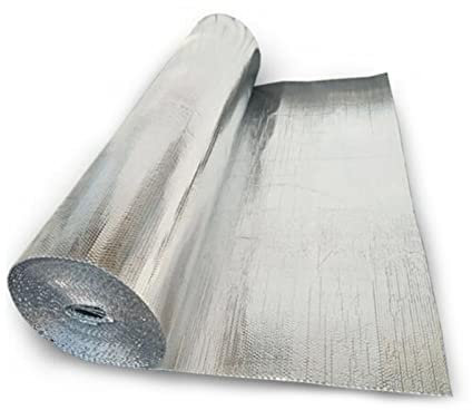 SHUITUKOUU Film Aluminisé A Bulles Double Face Isolation,Rouleau D'isolation en Aluminium Réfléchissant Pare-Vapeur De Bâtiment en Métal Solide 1M², 5M², 10M²,5mm（thk）,1 * 9M (9m²)