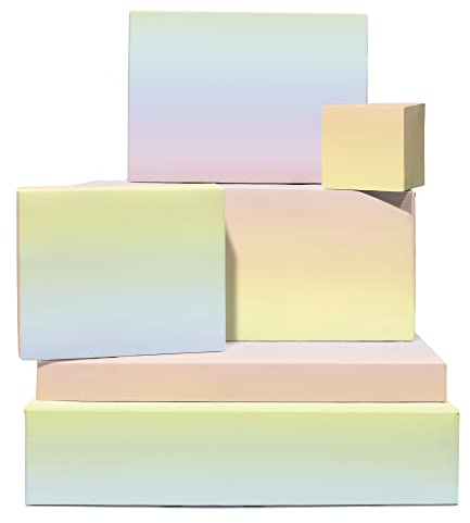 Pastellfarbenes Geschenkpapier für Frauen, Mädchen – Ombré, Regenbogen – 6 Blatt Geschenkpapier für Sie – recycelbar – für Geburtstag, Babyparty, Jubiläum – von Central 23