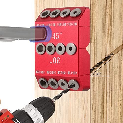 Dciustfhe 30/45/90° Angle Drill Hole Guide Jig for Angled and Straight Hole,Cable Railing Screw Drilling Template,1PCS