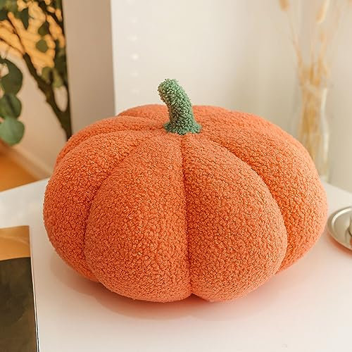 Capgoost Cuscino a Forma di Zucca 3D, 20 cm, Decorativo per Autunno e Halloween, Decorazione per la Casa