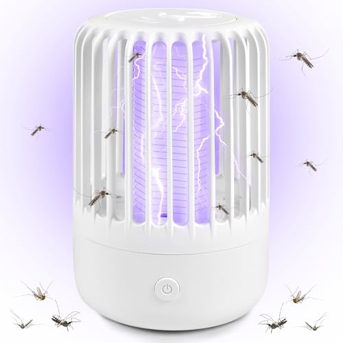 Forhome Insektenvernichter Elektrischer, Mückenfalle Elektrisch, Fliegenfalle Elektrisch USB, Mückenlampe Akku, Leistungsstarke USB Schädlingsbekämpfungsfallen für drinnen und draußen