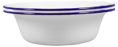 DECHOUS Ciotola Smaltata 2 Pz Per Zuppa E Insalata Bacino Creativo in Smalto Retro 16Cm Accessorio Ideale Per Famiglie E Ristoranti