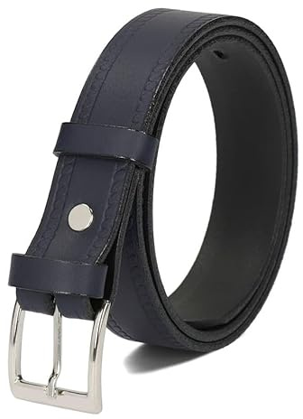 BeKiddy Cintura in Pelle per Bambini Cintura Universale per Pantaloni e Abbigliamento Casual per Ragazzi e Ragazze 55 60 65 70 75 cm (Blu navy, 75)