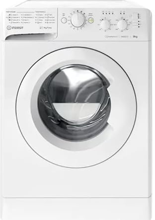 Indesit MTWC 91495 W UK N 9kg 1400 Spin Washing Machine – White, Freestanding, Energy Efficient, Fast Wash, Delay Timer, Variable Spin & Temperature, Ideal for Medium Households