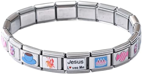 Italienskt Charmarmband, Rostfritt Stål Modulärt Armband För Kvinnor, Smyckestillbehör För Dejt Fest Bröllop Resa