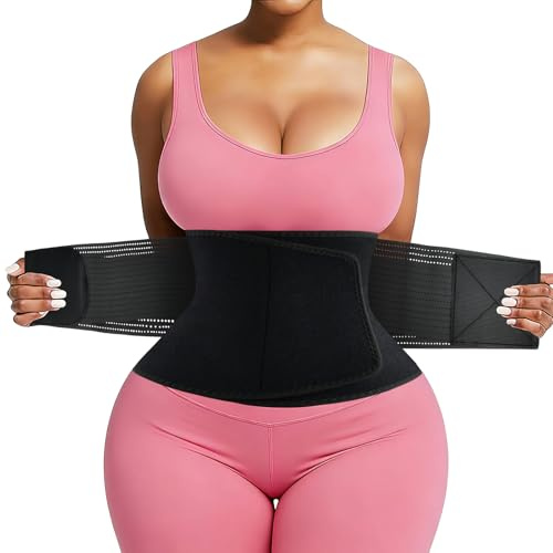 Lisacool Waist Trainer for Women Waist Sweat band for Women Sweat Band Waist Trimmer,Belly Belt,Waist Trainer,Cincher Trimmer Black