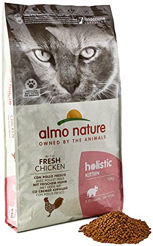Almo Nature Kitten - Trockenfutter für Kätzchen mit Frischem Huhn - Für EIN Ausgewogenes Wachstum von 2 bis 12 Monaten, Geeignet für Trächtigkeit und Stillzeit - 12kg Beutel