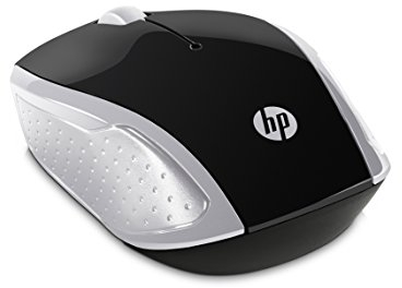 HP 200 (2HU84AA) kabellose Maus (1.000 dpi, 3 Tasten, Scrollrad, USB dongle) schwarz / silber