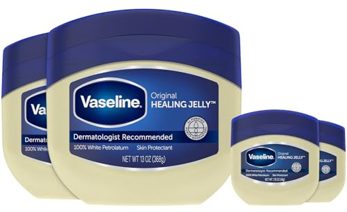 Vaseline Petroleum Jelly 2-Size Variety 4-Pack – Hypoallergenic Skin Protectant, Unscented Healing Ointment for Beauty & Personal Care