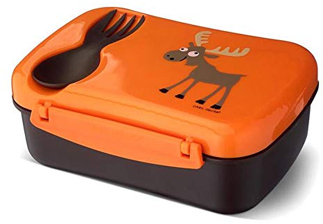 Carl Oscar Nice Box Kids - Caja de almuerzo Bento Box. Con una placa de hielo, el contenido durará varias horas fresco, 17 cm x 12.5 cm x 6.3 cm en color naranja.