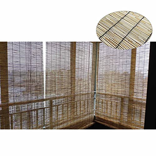 Bamburullgardiner för fönster, vassgardiner, romerska persienner, vattentäta skugggardiner, för gårdar, däck, paviljonger, anpassningsbara persienner, olika storlekar, B 150 x H 200 cm/59 x 79 tum