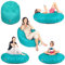 PATCH HOME Patchhome Sitzsack 2 in 1 Sitzkissen Bodenkissen für Erwachsene & Kinder - Gaming mit Füllung Kissen Sessel BeanBag (Ø 125cm, Türkis)