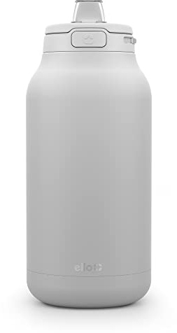 Ello Hydra 64oz Stainless Steel Water Jug with Locking Leak Proof Lid | Reusable Half Gallon Vacuum Insulated Metal Bottle with Silicone Straw, Keeps Drinks Cold All Day, Gift Ready, Grey