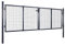 Homgoday Mesh-Gartentor Doppelflügeltor Doppeltor Gartentür Zauntor Hoftor Zauntür Gartenpforte Einfahrtstor Metalltor Einzeltor Hoftür Tor mit 3 Schlüssel Verzinkter Stahl 289 x 75 cm Grau
