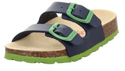 Superfit Jungen FUSSBETTPANTOFFEL Hausschuhe, BLAU/GRÜN 8210