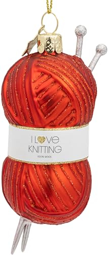 SIKORA Wollknäuel besondere Weihnachtskugel Glas Christbaumschmuck Deko Figur Weihnachten Anhänger Ornament - Trend Line - BS619