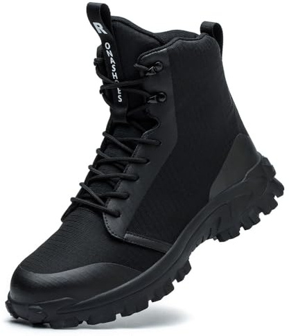 Rona Shoes Bottes de Sécurité Chaussures de Sécurité Baskets de Sécurité Chaussure de Travail Légère Confortable Femme Homme Armor Black EU 47