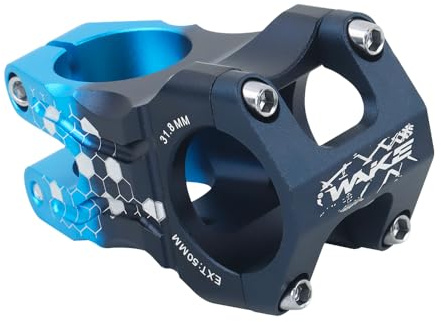 31.8 Bike Stem 50mm, MTB Stem Mountain Bike Stem Short Handlebar Stem Aluminum Alloy, for Road Bike, MTB, BMX, Cycling Fixie Gear (Black Blue)