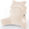 SLIGUY Almohada de Lectura, Almohada para Reposo en la Cama con Cuello Desmontable y Brazos para Sentarse en la Cama o el Respaldo, Almohada de Lectura Espalda para Adultos,Beige