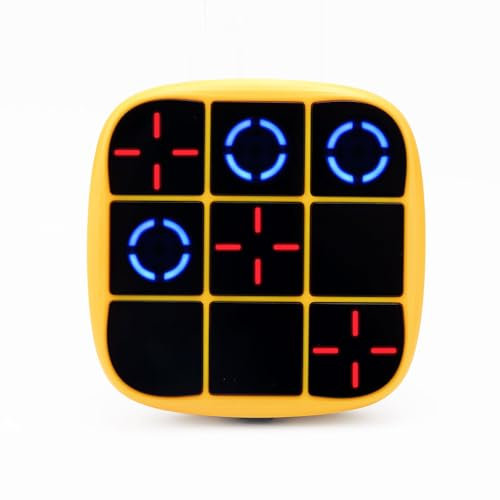 Gioco del Tris, Console di Gioco Portatile Elettronica Giochi da Viaggio Portatili Educativi Giocattoli Fidget Gioco da Tavolo Puzzle Regalo per Bambini Adulti Tutte le Età (Giallo)