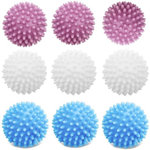 9 bolas de secado para secadora de ropa, bolas de secado para chaquetas de plumón, pelotas de tenis, secadoras, reduce el enredo y se puede utilizar la ropa diaria, ropa de cama, etc