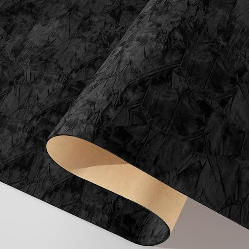 Decotalk Papel Pared Adhesivo pared DormitorioTerciopelo Negro 60X500cm Papel Pintado Adhesivo Terciopelo Retro Vinilo Adhesivo Muebles Negro Adesivos Decorativo Salon Tapiz Habitacion Sala de Estar