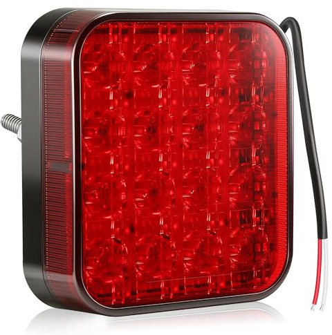 DARKGUARD 16LED Luz Trasera Antiniebla de Remolque Roja 1PC - 12V/24V 2,2W IP67 Impermeable Homologada E9 Luces Traseras Pilotos Remolque Antiniebla para Camión Furgoneta Tractor Caravana Coche